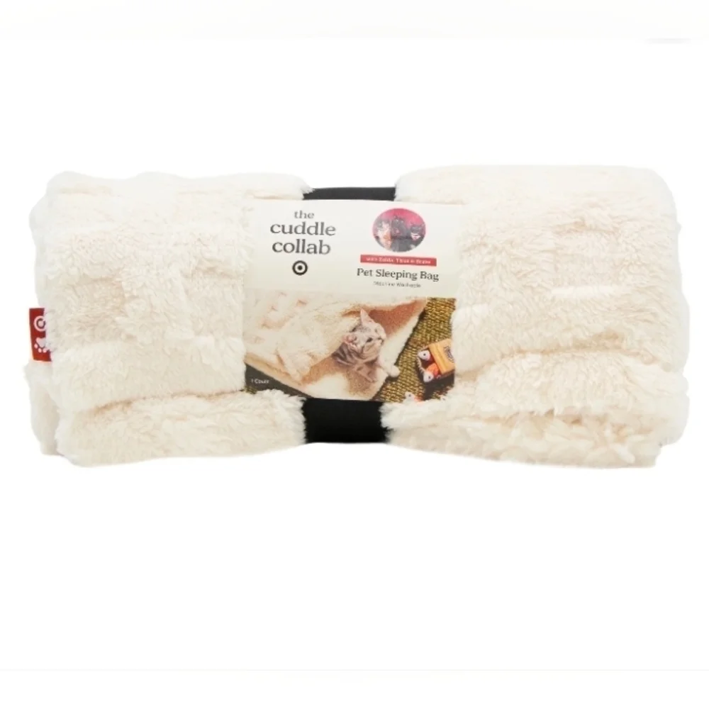 The Cuddle Collab with Zelda, Titus & Brave Plush Pet Sleeping Bag Beige